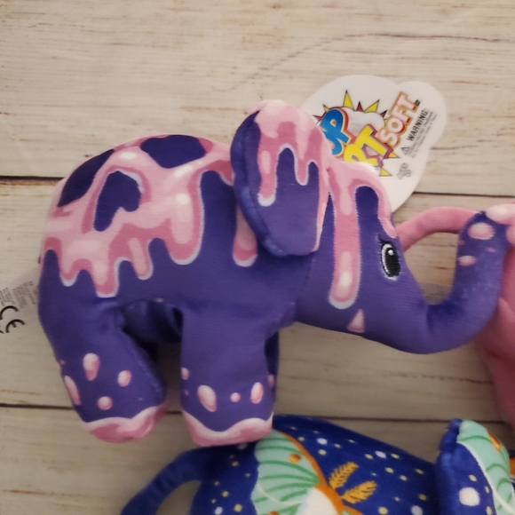 Lot of 3 NEW Pop Art Soft 7" Elephant Plush Gypsy, Angelphant, Dahli - Picture 2 of 9